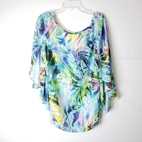 NWT Milly Watercolor Bat Wing Top Size 6 Scoop Neck Retail $275 - Picture 10 of 10